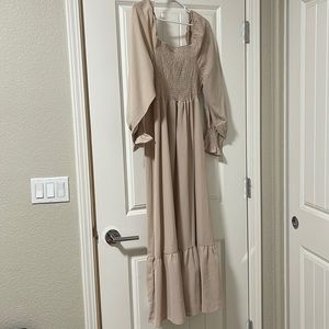 Tan off shoulder dress Shein Curve